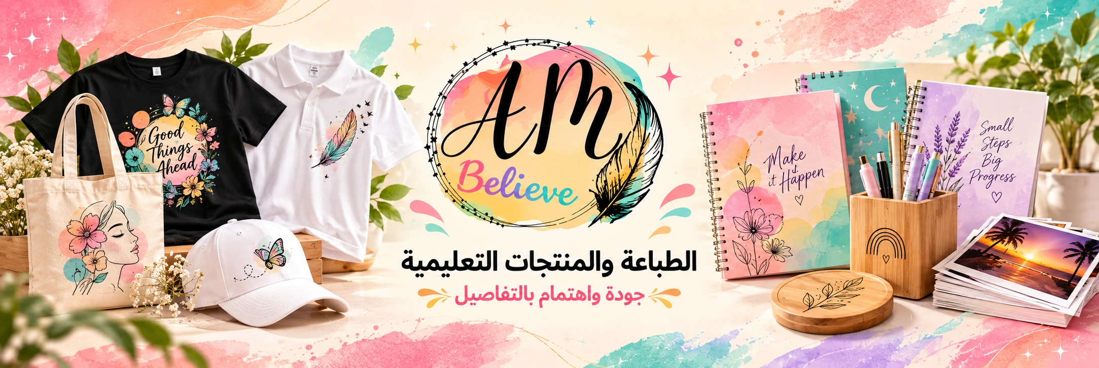 AM Believe — الطباعة والمنتجات التعليمية. جودة واهتمام بالتفاصيل.